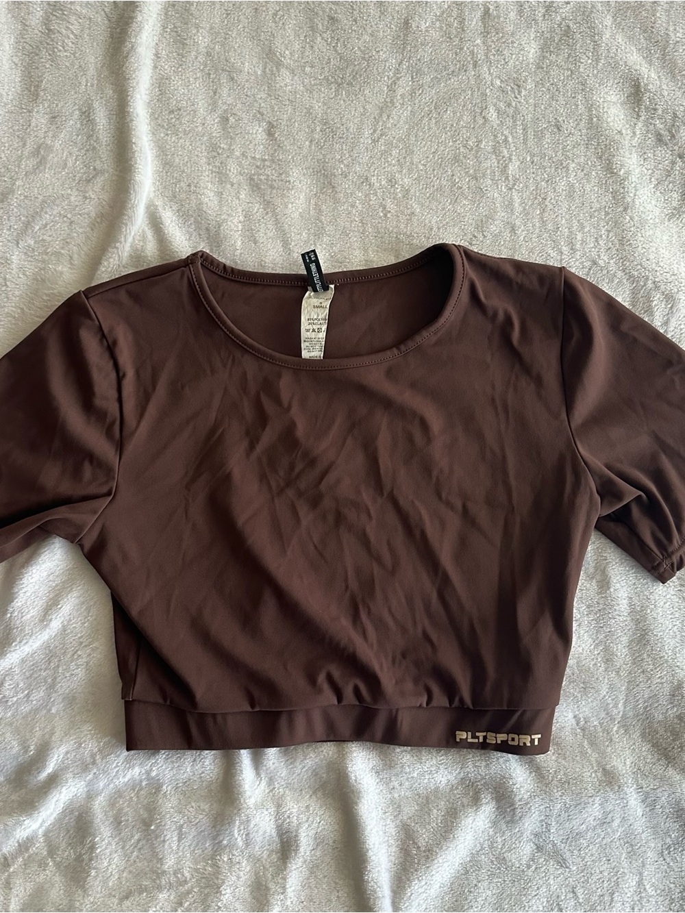 Pretty Little Thing Sport Brown Cropped Active Top